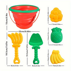 Kids' 5-Piece Beach Sand Toy Set with Bucket & Shovels - Durable PP Material