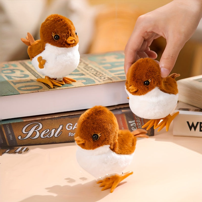 Plush Jumping Bird Toy Interactive Small Animal Birthday Gift