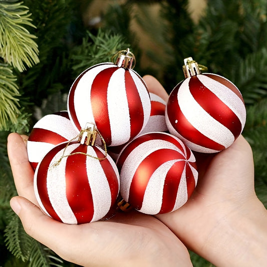 6pcs Christmas Tree Ornaments Shatterproof Plastic Decorations