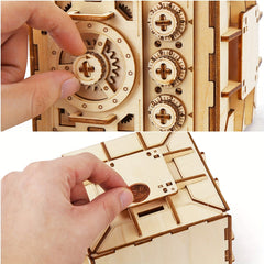 3D Wooden Puzzle Password Box Safe Box Model Toy DIY Password