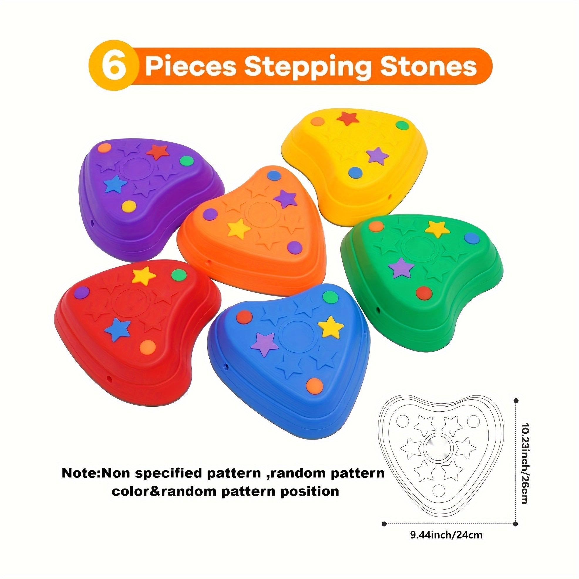 6pcs Colorful Love Treading Stone Set with Balance Blocks