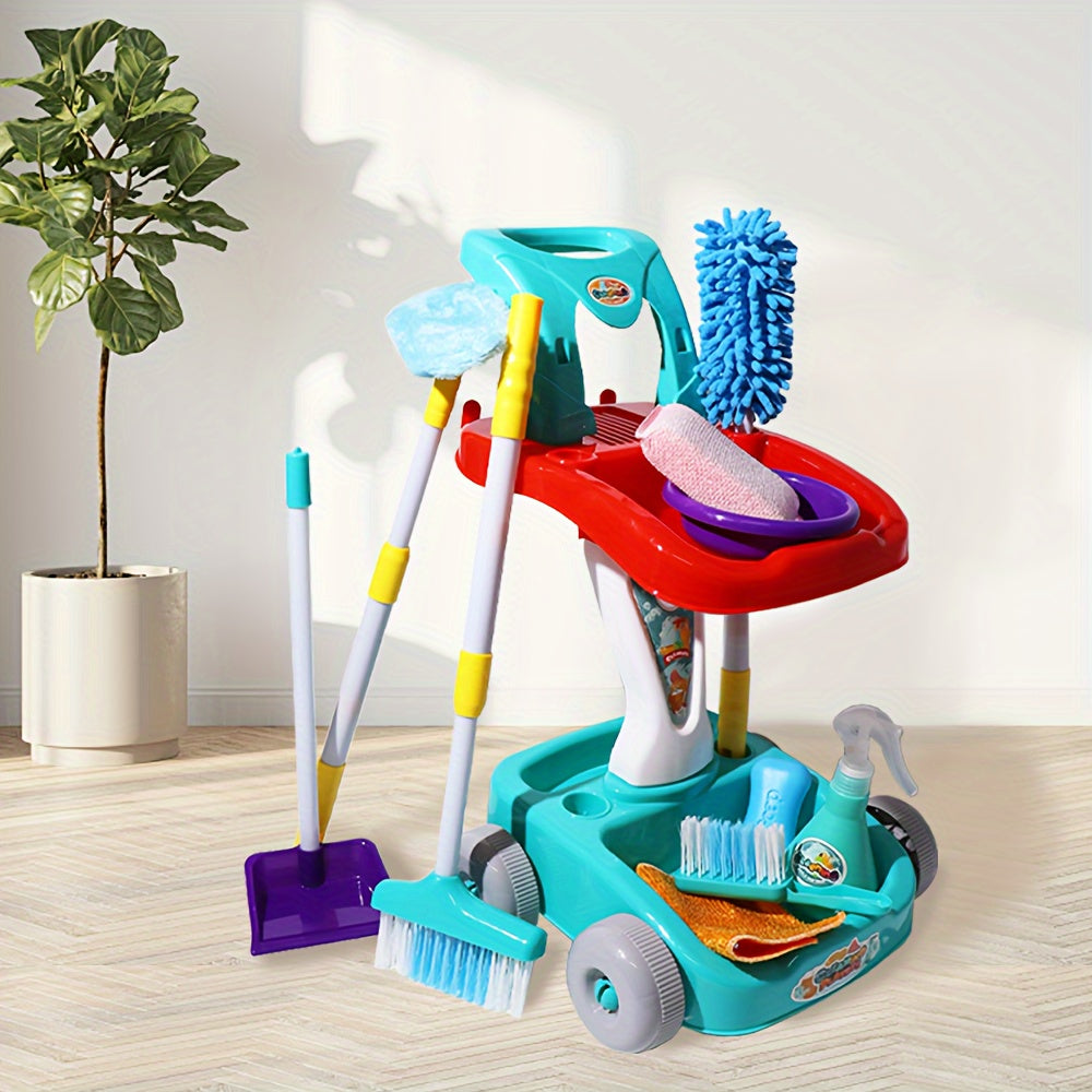 Children's Cleaning Set with Broom Mop Dustpan Brush - Educational Toy