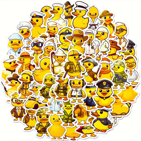 50pcs Yellow Duck Stickers for Guitar Skateboard Laptop Car Helmet