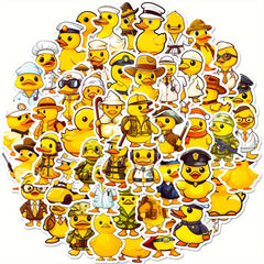 50pcs Yellow Duck Stickers for Guitar Skateboard Laptop Car Helmet