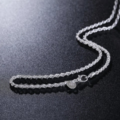 925 Silver 3mm Rope Chain Necklace for Women Men
