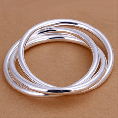 925 Silver Bracelet Women High Solid Bangle Jewelry