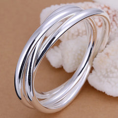 925 Silver Bracelet Women High Solid Bangle Jewelry