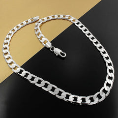 925 Silver Necklace 16-24 Inches Classic 8MM Chain Wedding