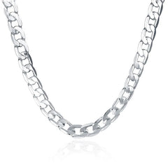 925 Silver Necklace 16-24 Inches Classic 8MM Chain Wedding