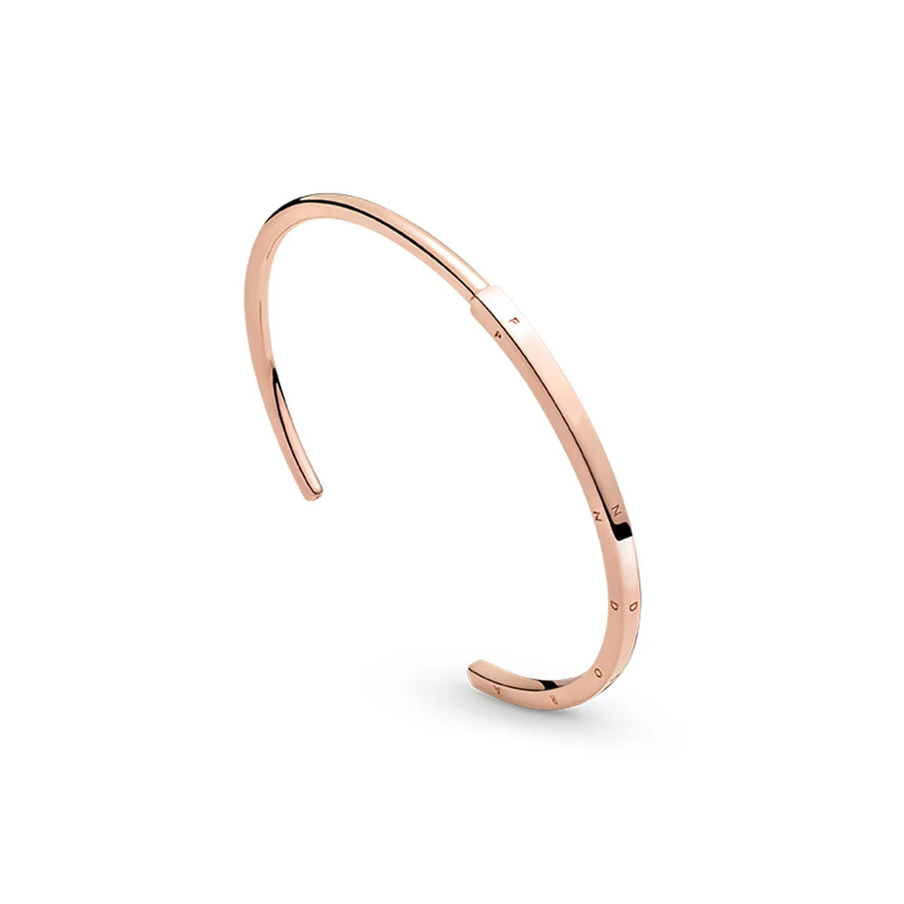 925 Silver Signature I-D Bracelet for Women Plata Bangle DIY Charms