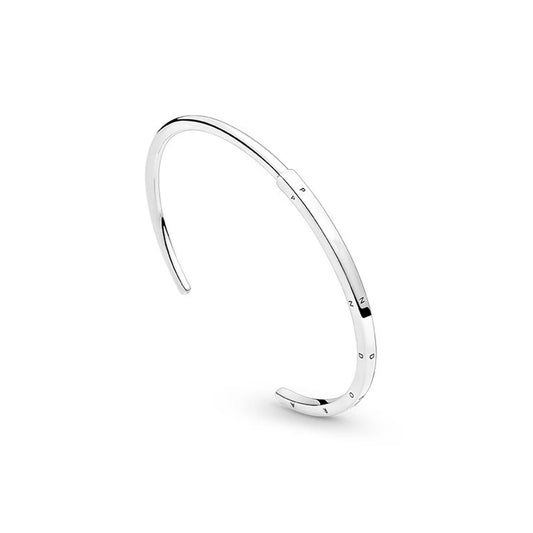 925 Silver Signature I-D Bracelet for Women Plata Bangle DIY Charms
