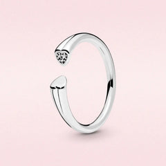 925 Silver Tiara Crown Heart CZ Ring for Women