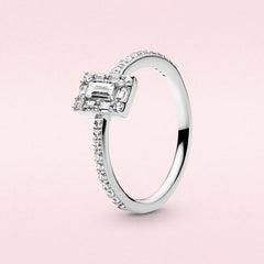 925 Silver Tiara Crown Heart CZ Ring for Women