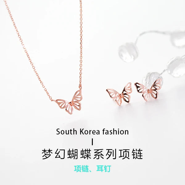 925 Sterling Silver Butterfly Necklace for Women