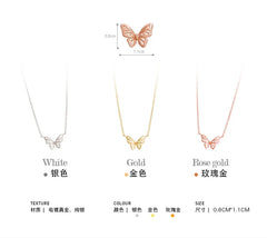 925 Sterling Silver Butterfly Necklace for Women
