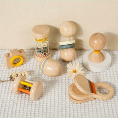 7pcs Kids Musical Toy Set Wooden Chew Toys Early Learning