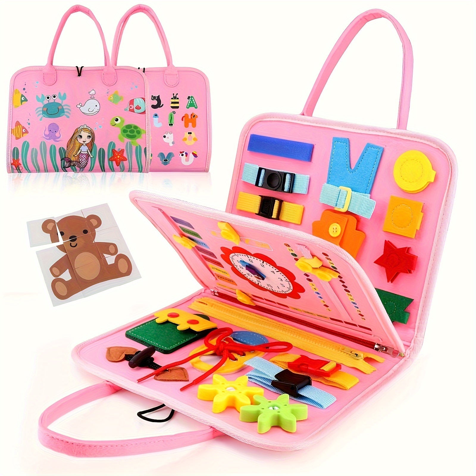 Pink Animal Dress Up Puzzle Board for Kids