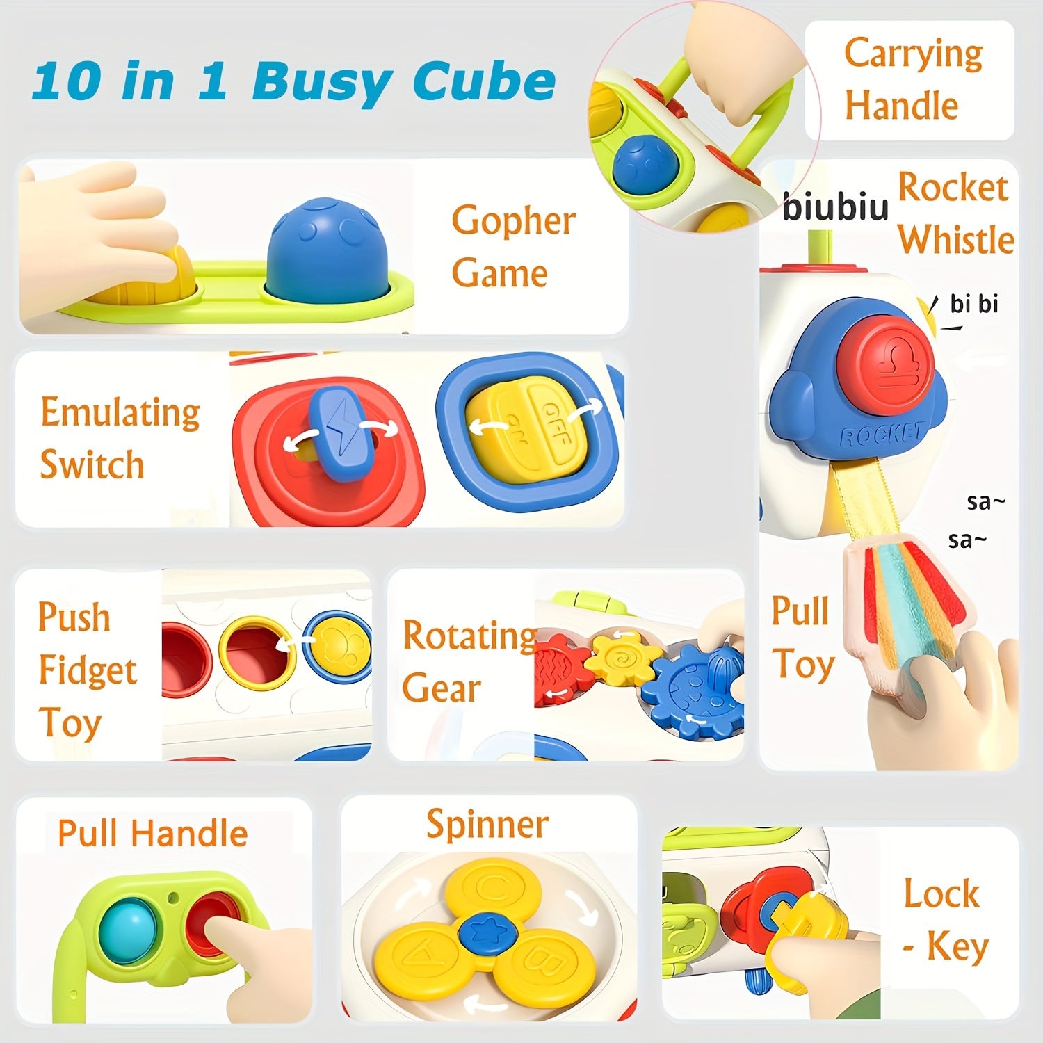 Busy Cube Toddler Sensory Activities Toy Christmas Gift Educational