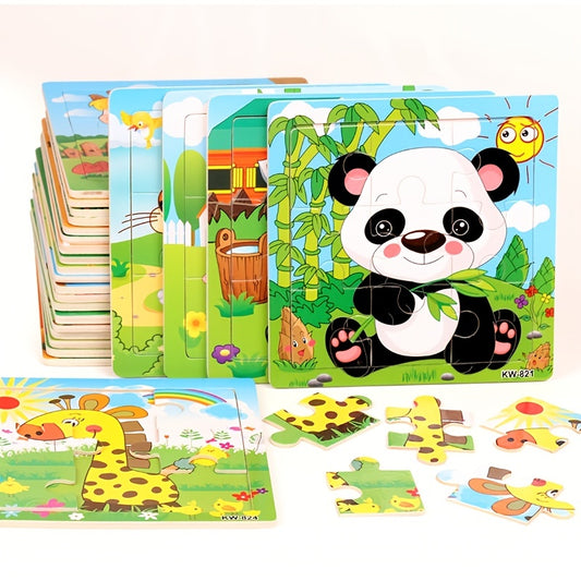 Cartoon Animal Wooden Jigsaw Puzzles for Kids