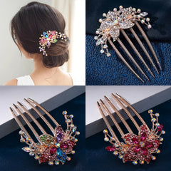 Vintage Rhinestone Hair Comb for Women Elegant Princess Style