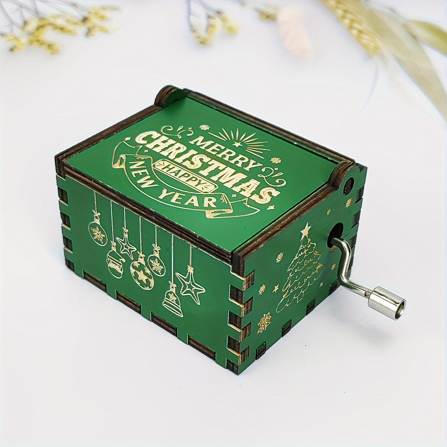 Classic Christmas Tree Hand Cranked Music Box 1pc
