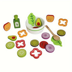 Wooden Salad Kitchen Toy Set - Fun Cognitive Puzzle Game