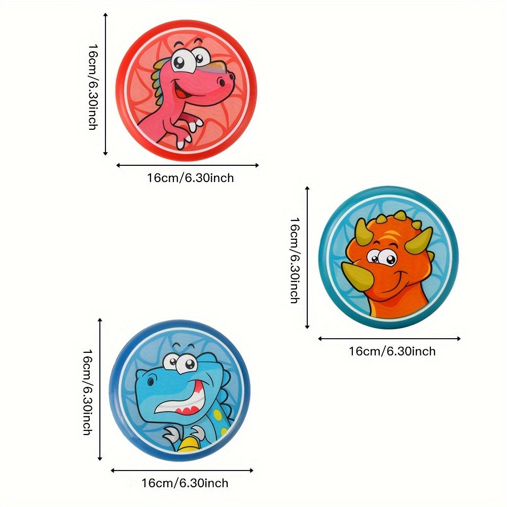 3 Pack Dinosaur Throwing & Catching Game Soft Lightweight Beach Lawn Toy Ages 3