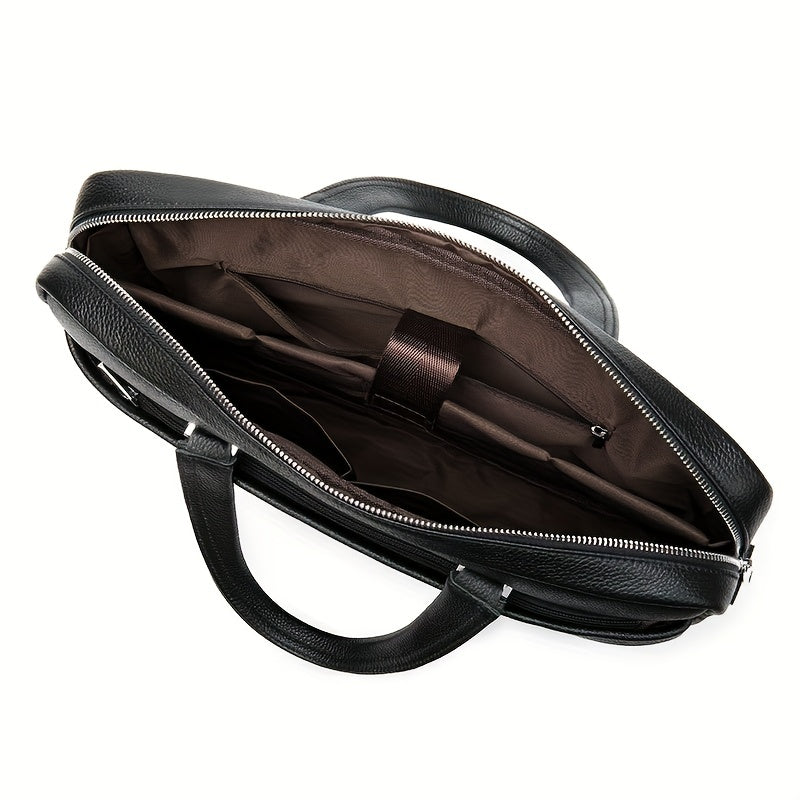 Men's Leather Laptop Tote Bag Shoulder Bag