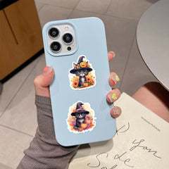 50 Retro Cat Halloween Stickers for Scrapbooking Waterproof