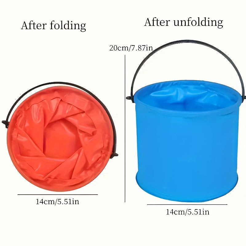 Mini Folding Beach Bucket Durable PVC Outdoor Garden Camping Travel Beach Picnic