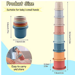 8-Piece Colorful Stacking Cup Toy Set for Babies 0-3 Years