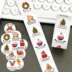 500 Christmas Roll Stickers for Laptop Envelopes Cups Seals