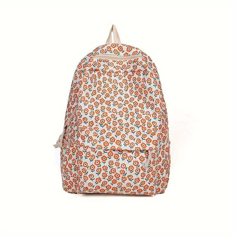 Floral Corduroy Backpack for Students & Professionals