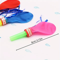 50pcs Metallic Whistle Balloons Fringed Assorted Colors for Parties & Outdoor