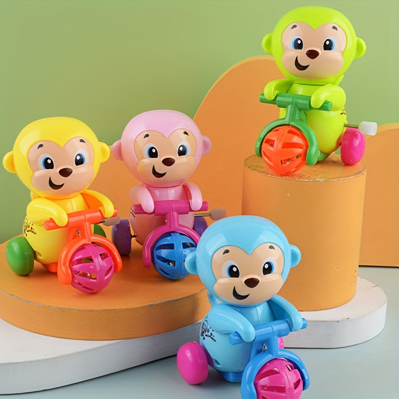 Clockwork Monkey Wind Up Toy with Ringing Bell for Kids - No Batteries Required