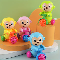 Clockwork Monkey Wind Up Toy with Ringing Bell for Kids - No Batteries Required