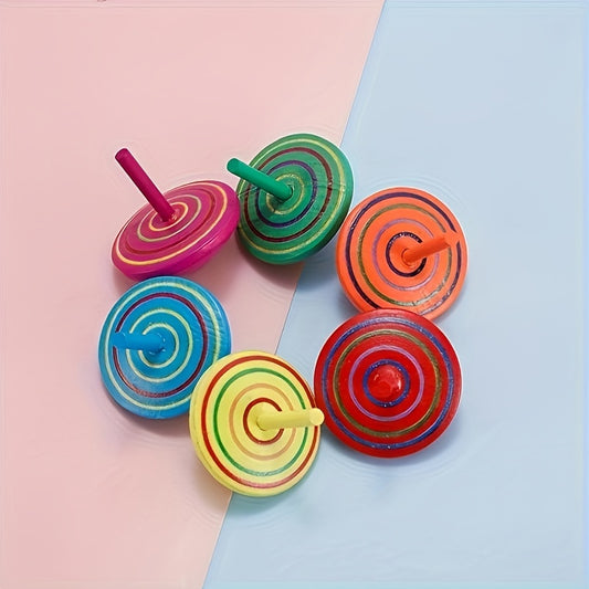 Wooden Gyroscope Toy Classic Spinning Tops Toys for Kids Adult Relief Stress