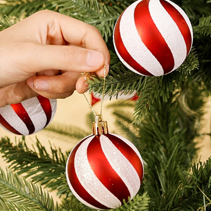 6pcs Christmas Tree Ornaments Shatterproof Plastic Decorations