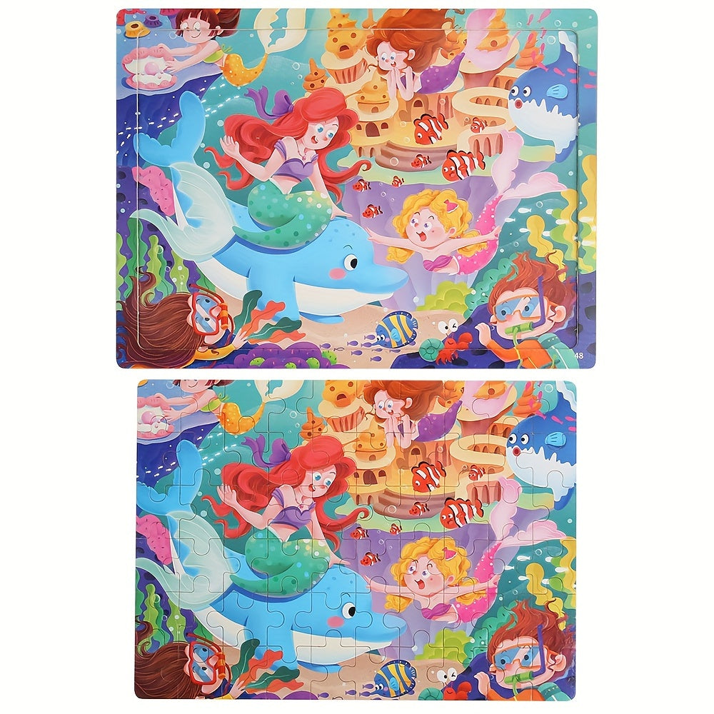 Wooden Jigsaw Puzzle Set for Kids - Cartoon & Animal Themed Toy