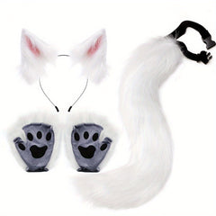 Beast Ears Tail Set Plush Claw Props Cosplay Halloween Party
