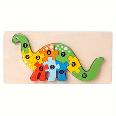 Wooden Animal Puzzles for Kids - Educational Shape Matching Toys