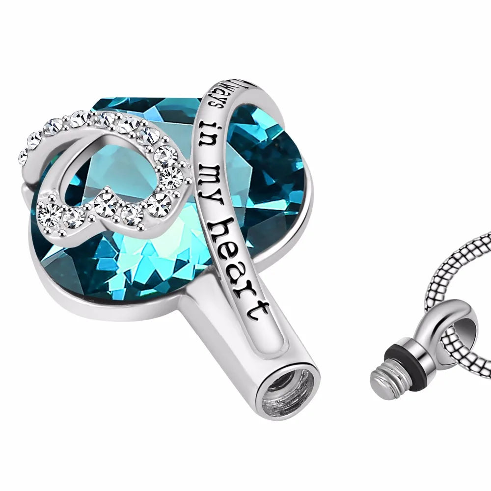 Heart cremation memorial ashes urn necklace keepsake