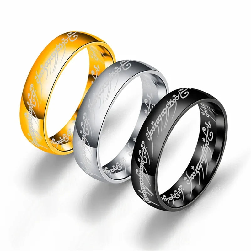 Midi Ring Titanium steel One Ring of Power Movie of Ring Women & Men Jewelry