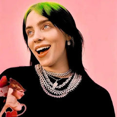 Blohsh Rhinestone Stick-Figure Abstract Necklace Hip-Hop Jewelry