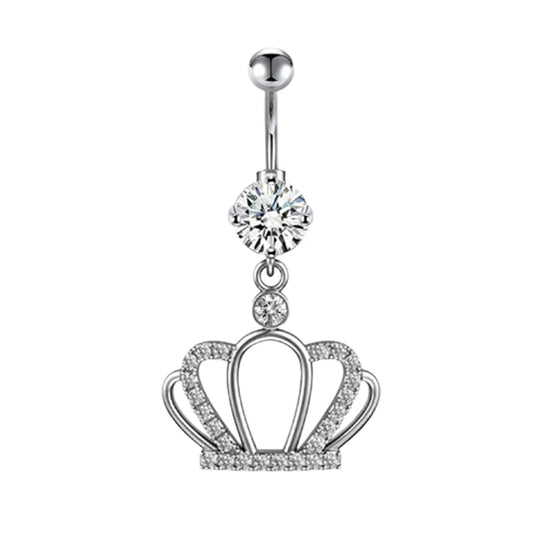 Crown Angel Wing Belly Ring Sexy Navel Piercing Bar Flower Belly Bar