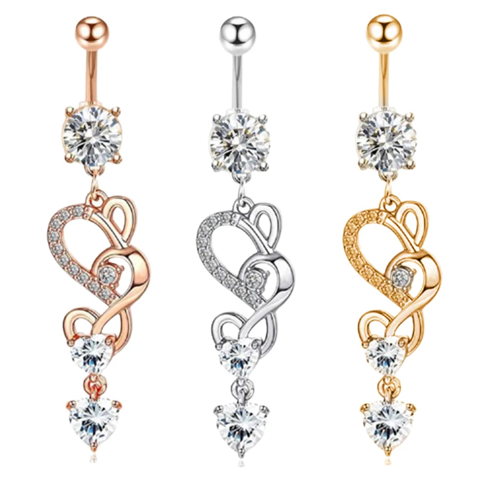 Crown Angel Wing Belly Ring Sexy Navel Piercing Bar Flower Belly Bar