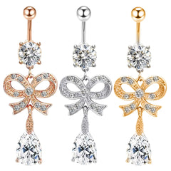 Crown Angel Wing Belly Ring Sexy Navel Piercing Bar Flower Belly Bar