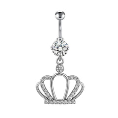 Crown Angel Wing Belly Ring Sexy Navel Piercing Bar Flower Belly Bar