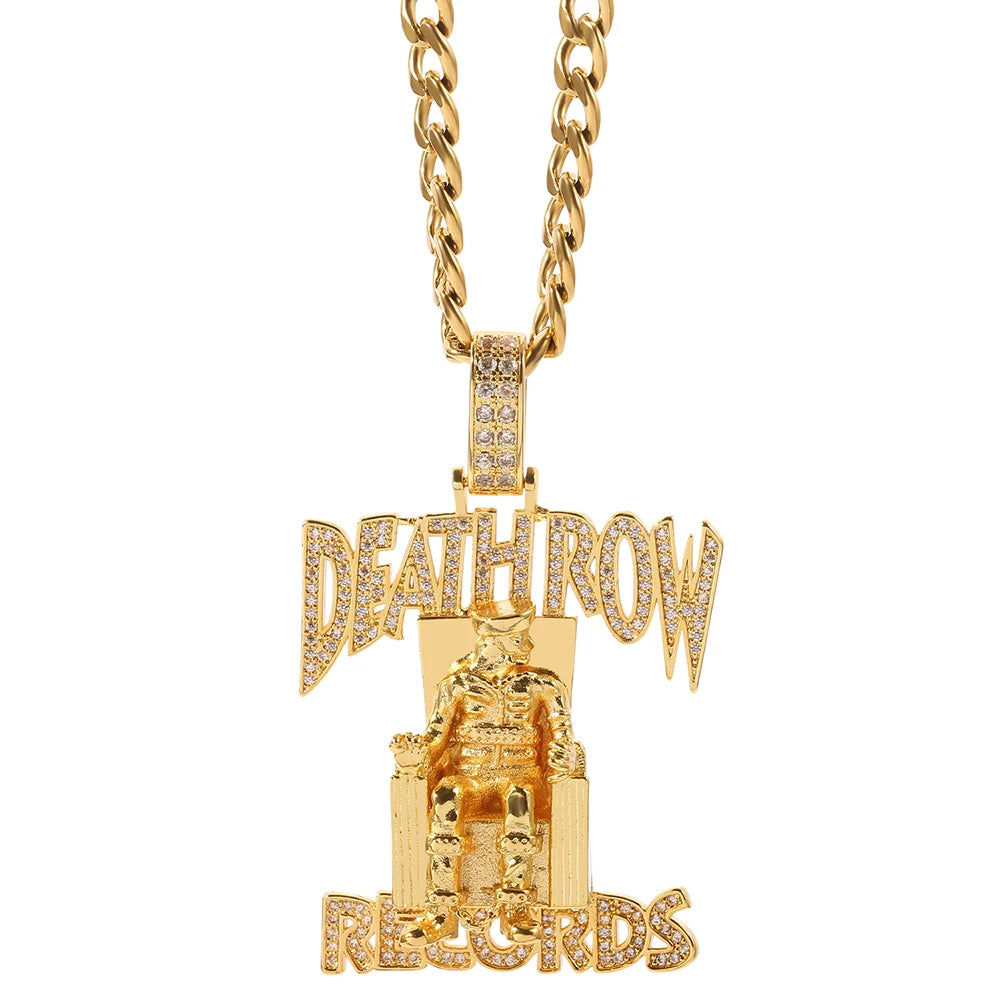 Cuban Necklace Hip Hop Records Men Link Chain Pendant