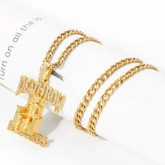 Cuban Necklace Hip Hop Records Men Link Chain Pendant